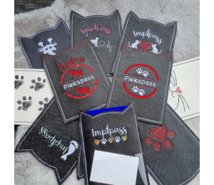 Stickserie ITH - Impfpasshülle Katzenkopf Ohren Gesicht